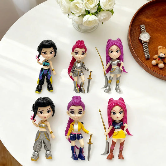 Hot Anime Figure K-pop Demon Hunters with Box Kawaii Boys Girls Gifts For Kids Fans Halloween Christmas Figure Decorative Gifts
