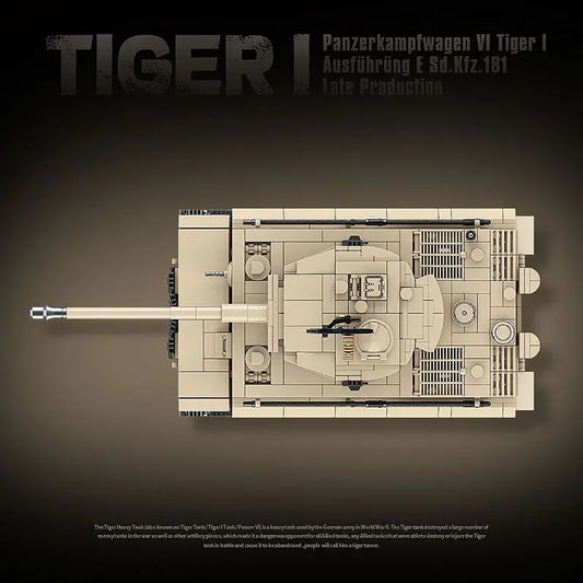 Military WW2 Tiger I Heavy Tank Building Blocks KV-2 Panther Tanks Army Weapons Soldiers Bricks Kids Toys Children Birthday Gift