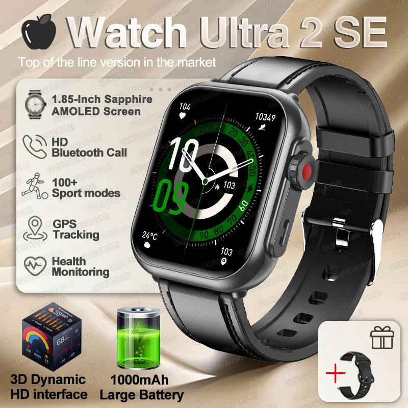 NEW Ultra 2 SE Men And Women 1000mAh AMOLED Heart Rate GPS Track 100+Sports HD call Smart Watch For IOS and Android