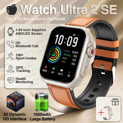 NEW Ultra 2 SE Men And Women 1000mAh AMOLED Heart Rate GPS Track 100+Sports HD call Smart Watch For IOS and Android