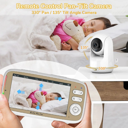 5" Smart Baby Monitor | WiFi, PTZ Cam, Night Vision & Two-Way Audio