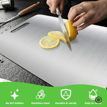 Stainless Steel Panel and Chopping Board Kitchen Household Thickened Double Sided Cutting Board Block Kneading Dough Board