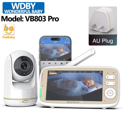 5" Smart Baby Monitor | WiFi, PTZ Cam, Night Vision & Two-Way Audio