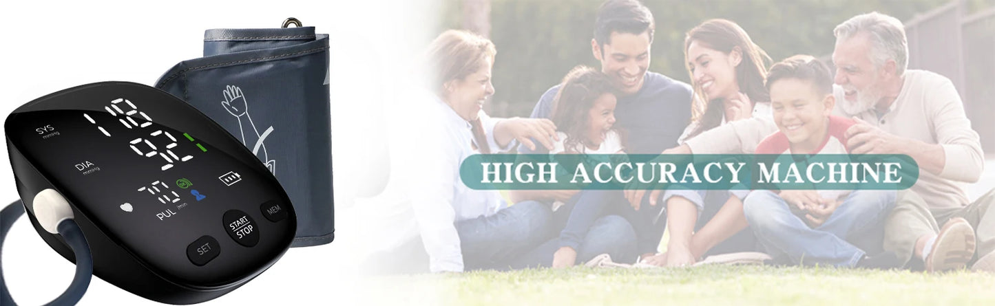 Kingclinic New Household Arm Type Digital Electronic Portable LED Smart Blood Pressure Meter BP Monitor