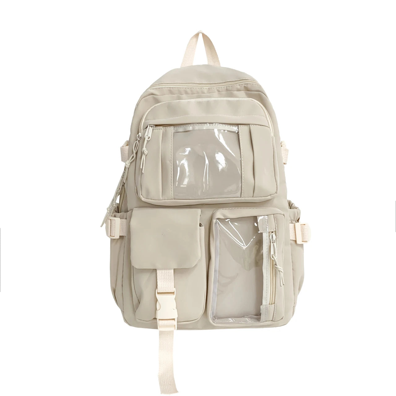 Cute Nylon Backpack Suitable for Young Girls, Female Students, and Ladies, Multi-Pocket Student Backpack