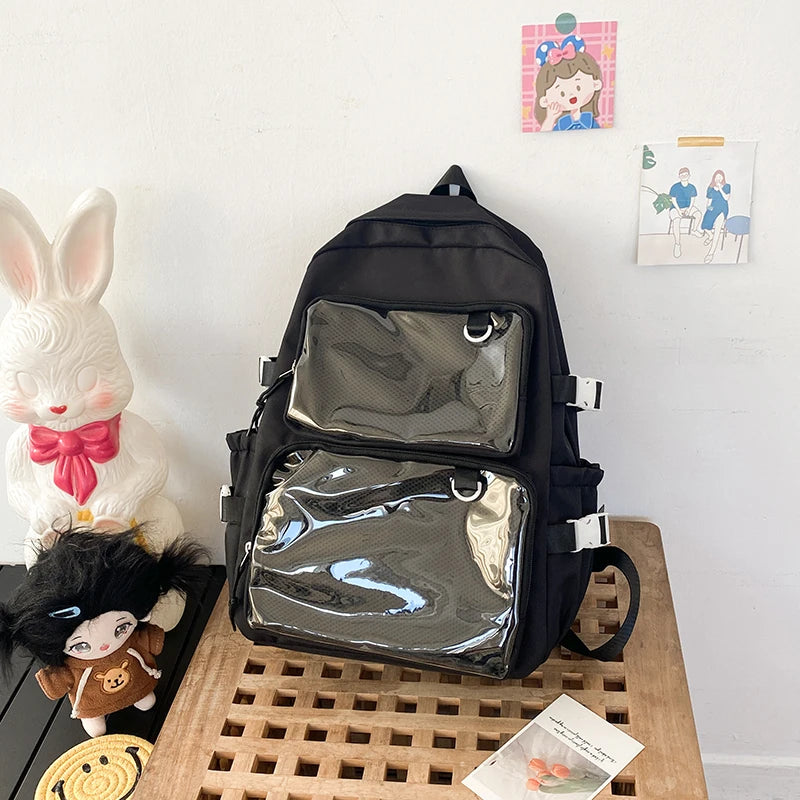 Japanese Style Transparent Ita Bag for Girls Comic Cons Large Capacity Women Backpack Fashion School Bags for College Student JK