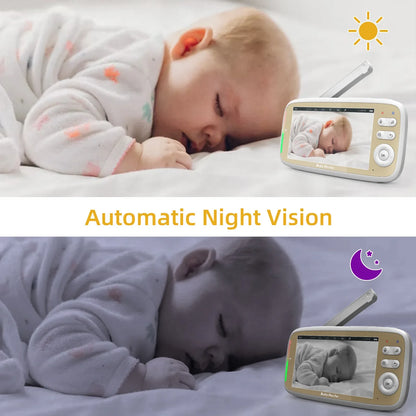 5" Smart Baby Monitor | WiFi, PTZ Cam, Night Vision & Two-Way Audio