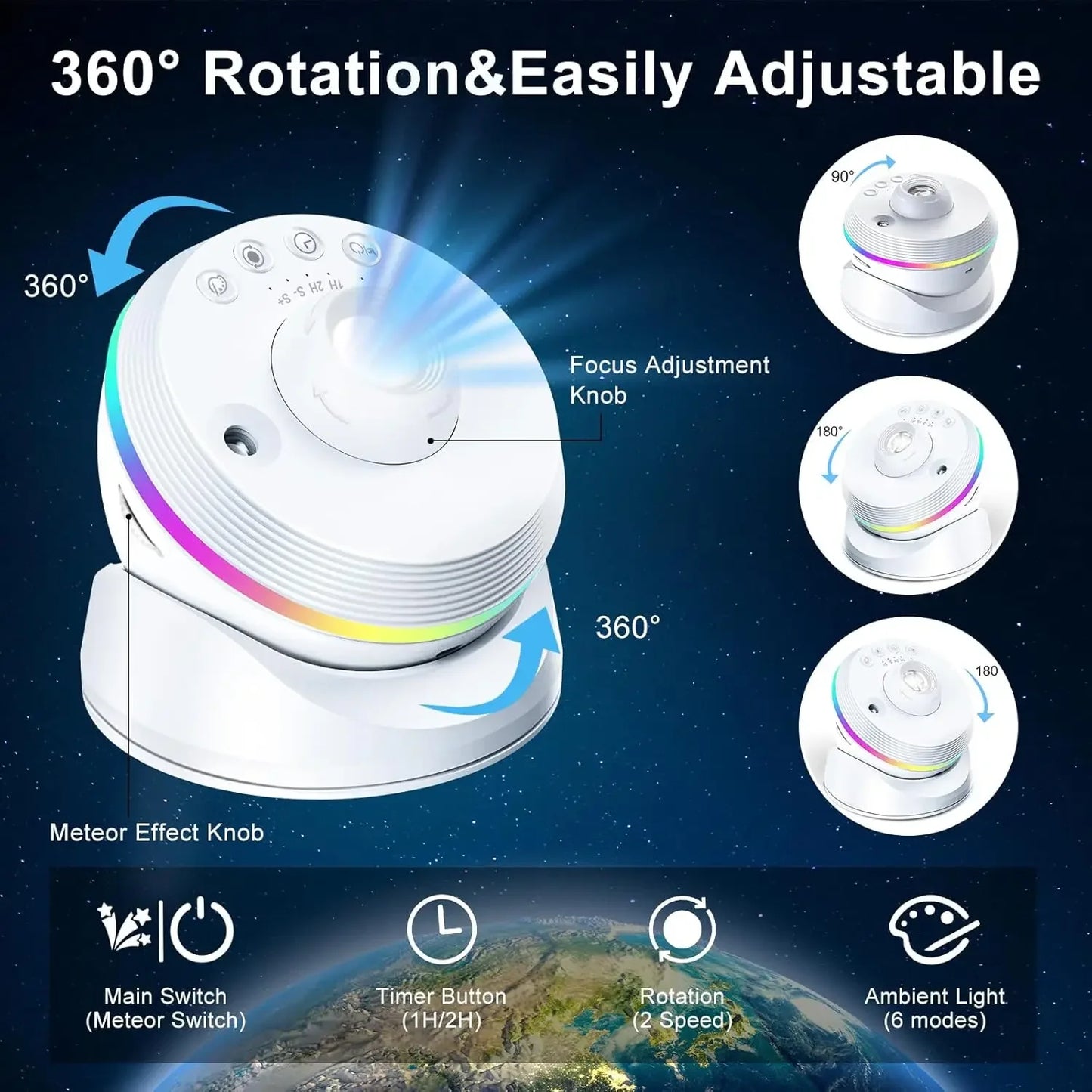 Galaxy Star Projector 13-in-1 | 4K HD Planetarium & Nebula Night Light