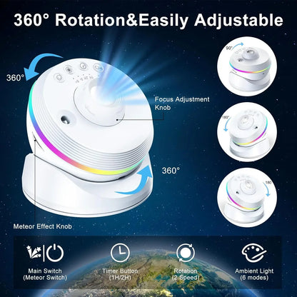 Galaxy Star Projector 13-in-1 | 4K HD Planetarium & Nebula Night Light