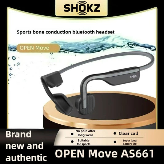 Original SHOKZ OpenMove S661 Bone Conduction Earphone IP55 Water-Resistant Wireless Headset Bluetooth 5.1 Sport Earbuds Open-Ear