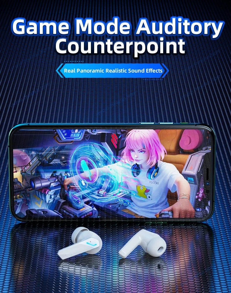 Choice Lenovo GM2 Pro Earphone Bluetooth 5.3 Headphones with Mic 9D Stereo Pro 6 Earbuds Dual Modes Music Game Wireless Headset