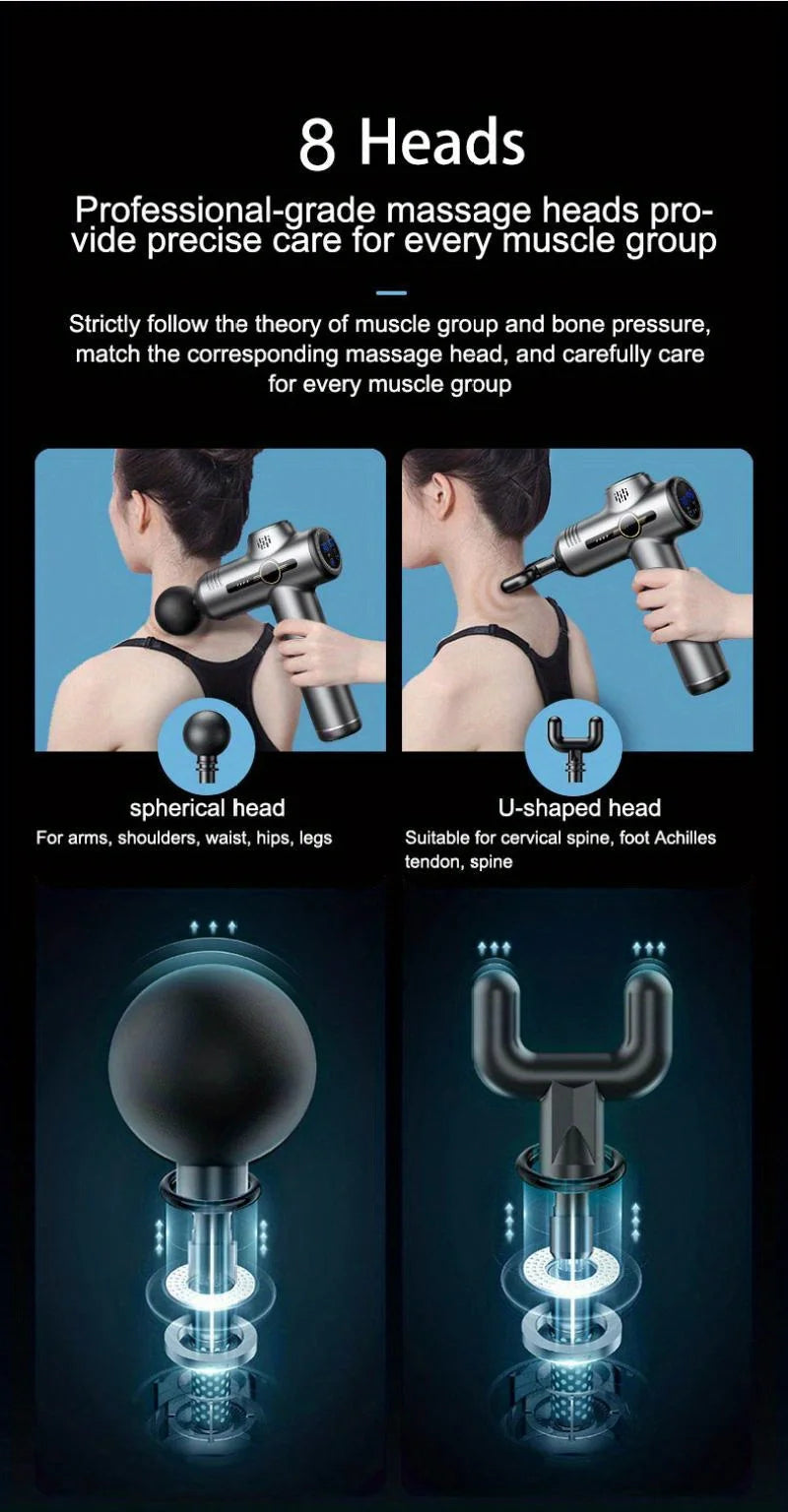 Portable Fascia Massage Gun | Deep Tissue Percussion Massager for Body & Neck