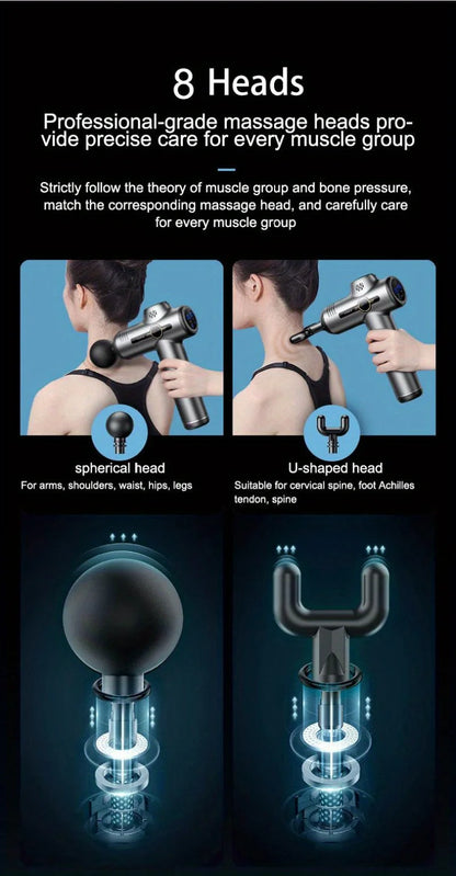 Portable Fascia Massage Gun | Deep Tissue Percussion Massager for Body & Neck