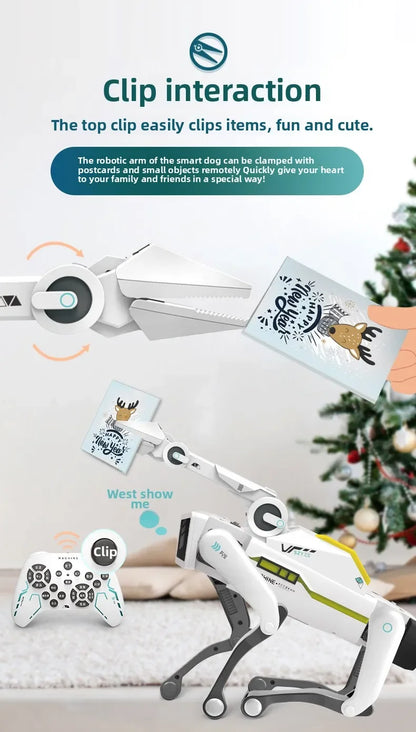 Teeggi Electric RC Intelligent Robot Dog with Clip Multifunction RC Mechanical Dog Educational Toy Bionic Smart Robot Toy Gift