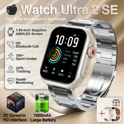 NEW Ultra 2 SE Men And Women 1000mAh AMOLED Heart Rate GPS Track 100+Sports HD call Smart Watch For IOS and Android