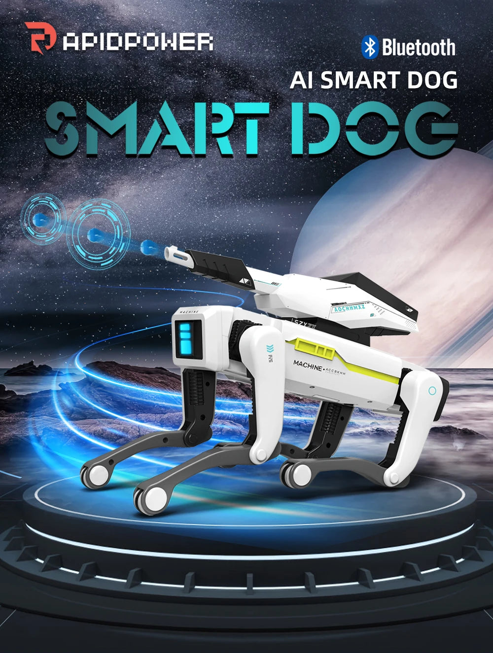Teeggi Electric RC Intelligent Robot Dog with Clip Multifunction RC Mechanical Dog Educational Toy Bionic Smart Robot Toy Gift