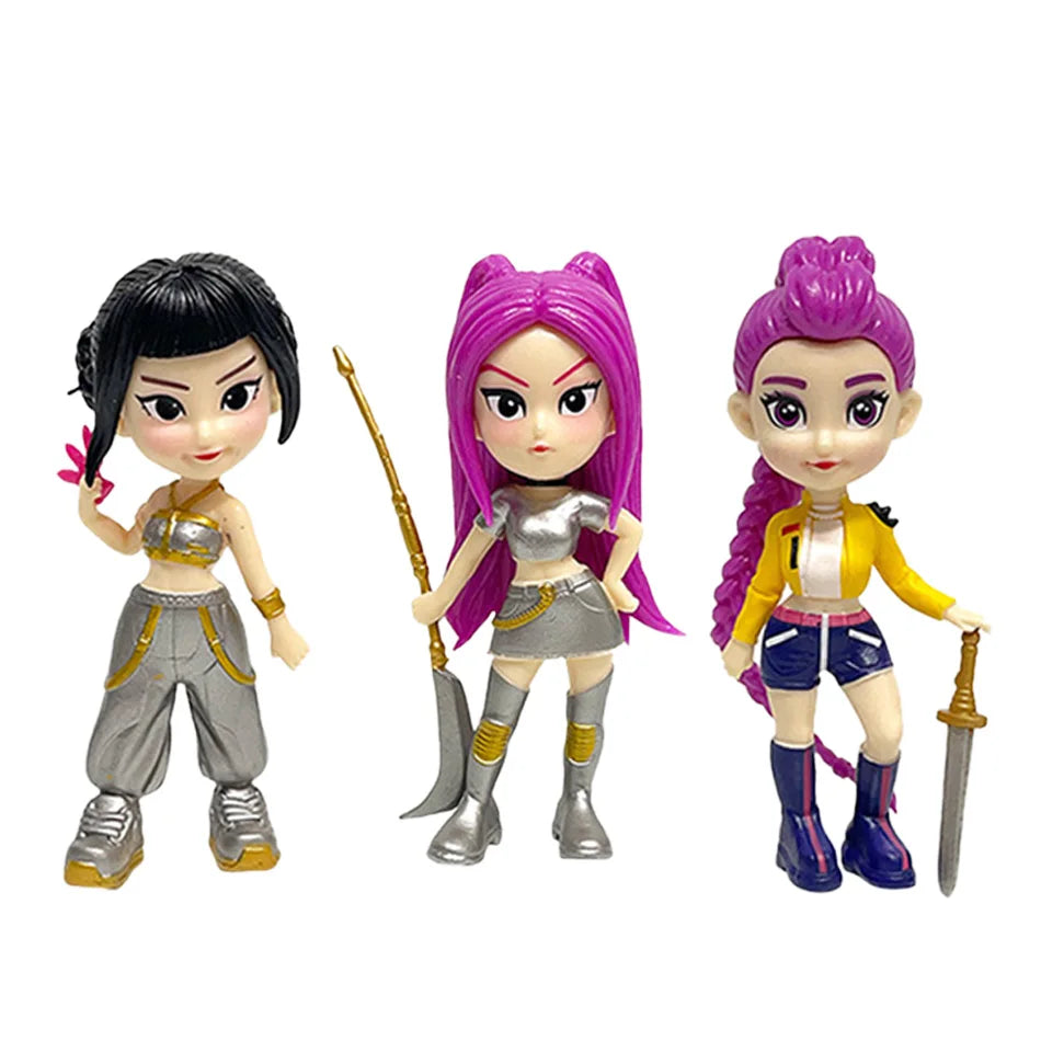 Hot Anime Figure K-pop Demon Hunters with Box Kawaii Boys Girls Gifts For Kids Fans Halloween Christmas Figure Decorative Gifts