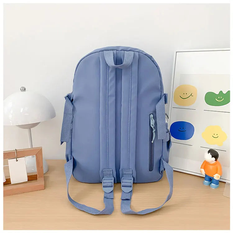 Cute Nylon Backpack Suitable for Young Girls, Female Students, and Ladies, Multi-Pocket Student Backpack