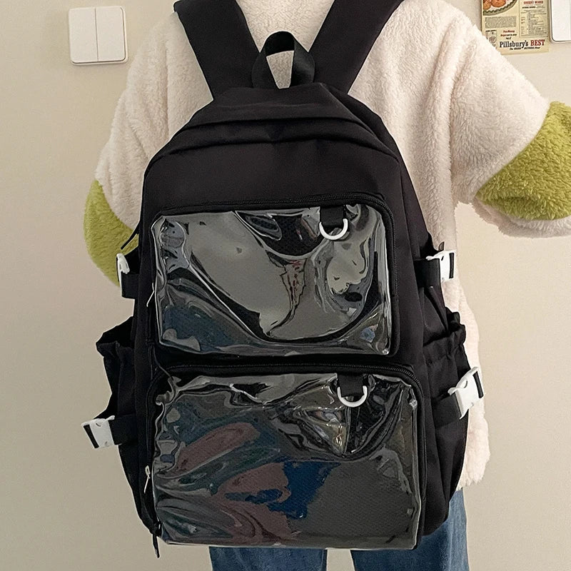 Japanese Style Transparent Ita Bag for Girls Comic Cons Large Capacity Women Backpack Fashion School Bags for College Student JK