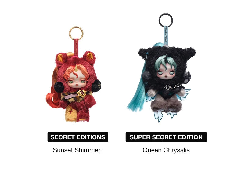 POP MART θ SKULLPANDA × My Little Pony Series Plush Doll Pendant Blind Box Mystery Box 1PC/6PCS