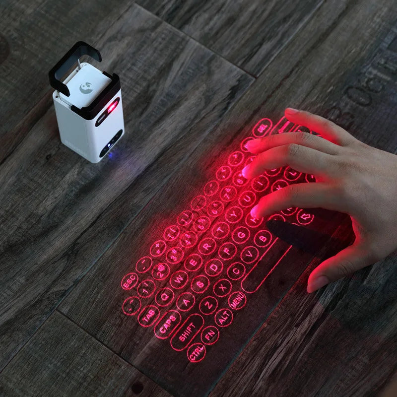 Laser Projection Virtual Keyboard Phone Bluetooth 3.0 Wireless Projection Touch Infrared Keyboard with 2500mah Power Bank Gifts