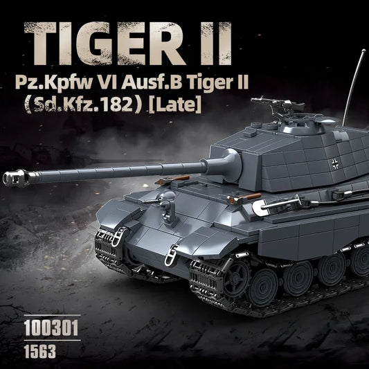 The King Tiger Heavy Tank Sd.Kfz. 182 World War II building blocks black tiger tracked armored car boy toy model 100301
