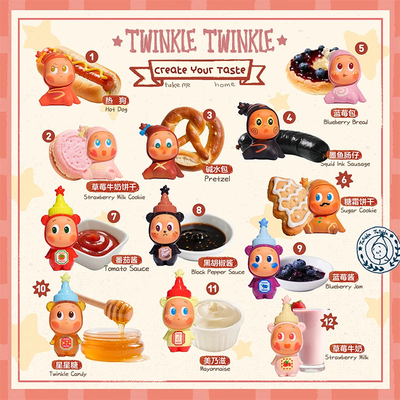 POP MART Twinkle Twinkle Create Your Taste Series Figures B Mystery Box 1PC/9PCS POPMART Blind Box Cute Figurine Toy