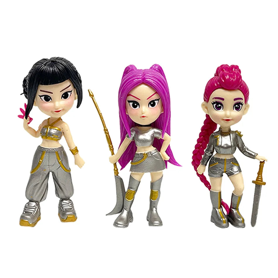 Hot Anime Figure K-pop Demon Hunters with Box Kawaii Boys Girls Gifts For Kids Fans Halloween Christmas Figure Decorative Gifts