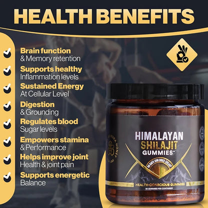 Himalayan Shilajit Gummies | Sea Moss, Ashwagandha & Shilajit Blend