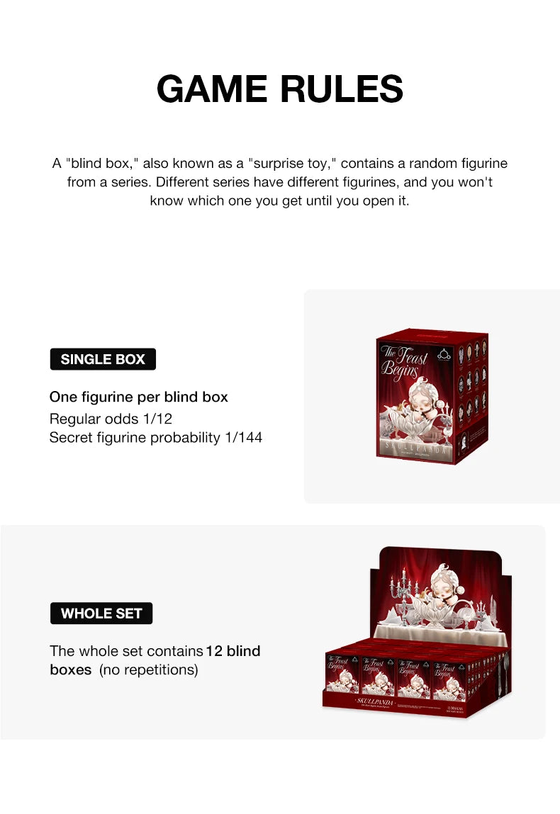 POP MART SKULLPANDA The Feast Begins Series Figures Blind Box 1PC/12PCS