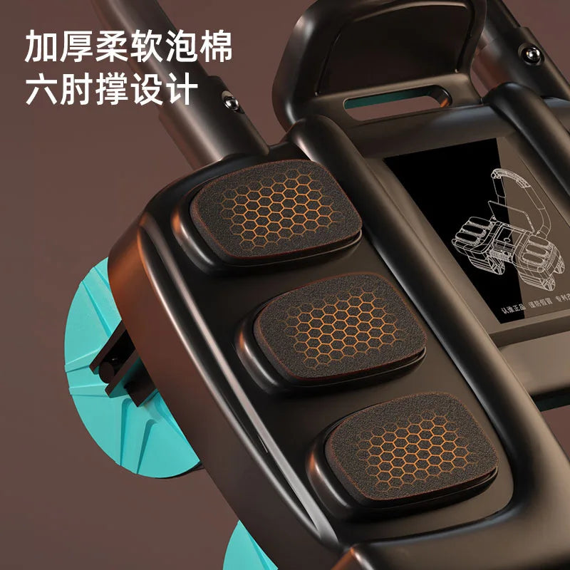 4-Wheel 6-Elbow Abdominal Wheel with Automatic Rebound for Home Plank, Abdominal Curl Training Device