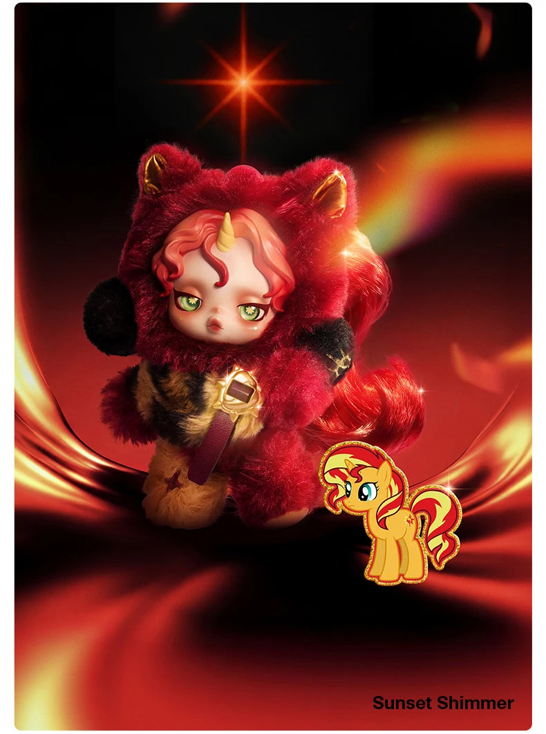 POP MART θ SKULLPANDA × My Little Pony Series Plush Doll Pendant Blind Box Mystery Box 1PC/6PCS