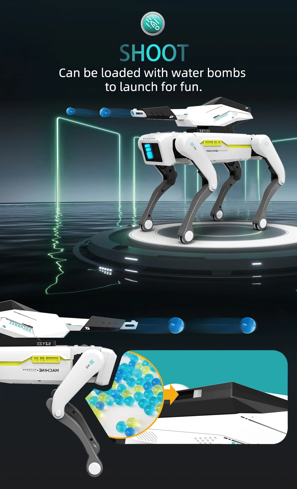 Teeggi Electric RC Intelligent Robot Dog with Clip Multifunction RC Mechanical Dog Educational Toy Bionic Smart Robot Toy Gift