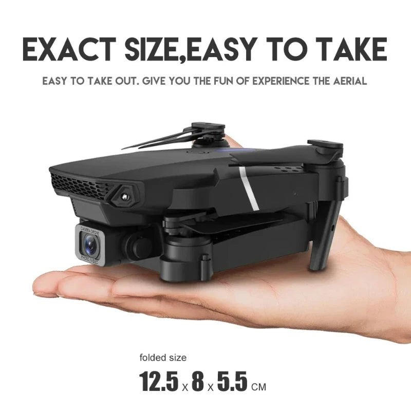 New E88 Pro WiFi FPV Drone - 4K/1080P Wide Angle HD Camera Foldable Quadcopter with Altitude Hold