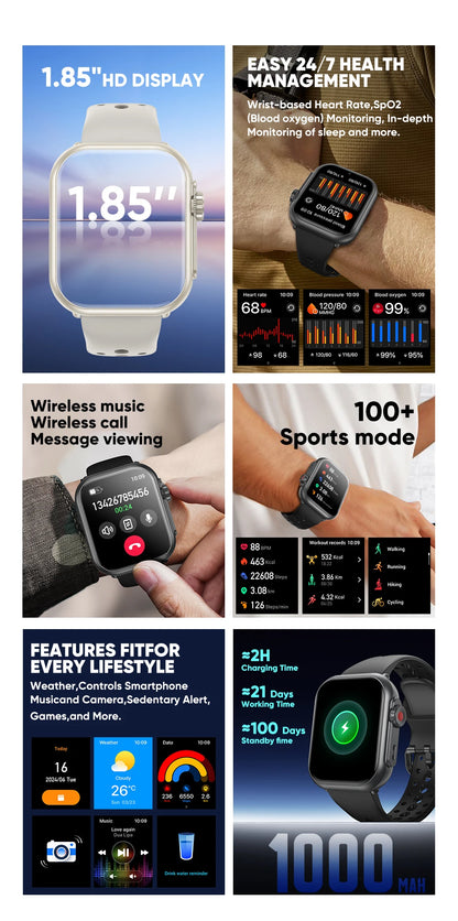 NEW Ultra 2 SE Men And Women 1000mAh AMOLED Heart Rate GPS Track 100+Sports HD call Smart Watch For IOS and Android