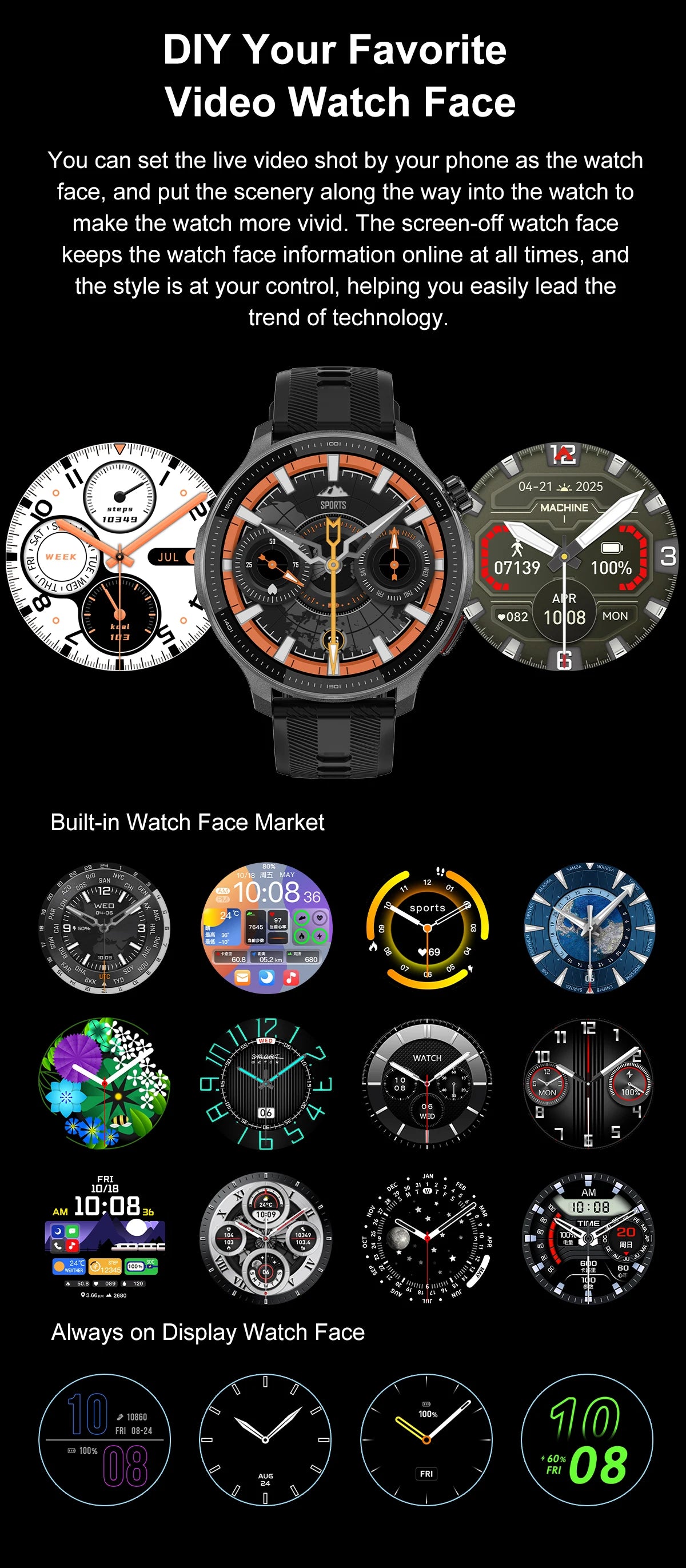 2026 New Smart Watch GPS offline map 4GB Video Player Compass 10ATM Waterproof Smartwatch Men Heart rate Sports outdoor tracking