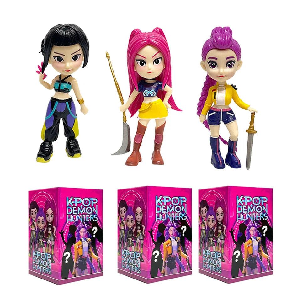 Hot Anime Figure K-pop Demon Hunters with Box Kawaii Boys Girls Gifts For Kids Fans Halloween Christmas Figure Decorative Gifts