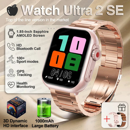 NEW Ultra 2 SE Men And Women 1000mAh AMOLED Heart Rate GPS Track 100+Sports HD call Smart Watch For IOS and Android
