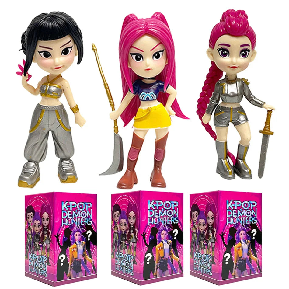 Hot Anime Figure K-pop Demon Hunters with Box Kawaii Boys Girls Gifts For Kids Fans Halloween Christmas Figure Decorative Gifts