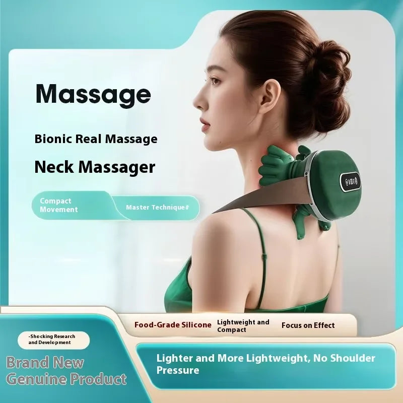Neck Shoulder Massager Deep Tissue Shiatsu Back Cervical Massage Machine Bionic Fatigue Relief Relax Muscle ﻿3Level ﻿Master Hand