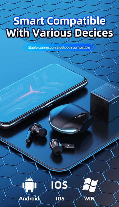 Choice Lenovo GM2 Pro Earphone Bluetooth 5.3 Headphones with Mic 9D Stereo Pro 6 Earbuds Dual Modes Music Game Wireless Headset