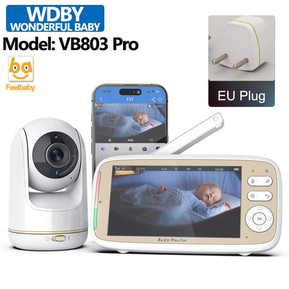 5" Smart Baby Monitor | WiFi, PTZ Cam, Night Vision & Two-Way Audio