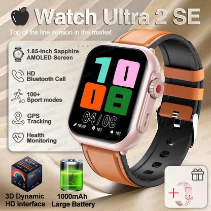 NEW Ultra 2 SE Men And Women 1000mAh AMOLED Heart Rate GPS Track 100+Sports HD call Smart Watch For IOS and Android