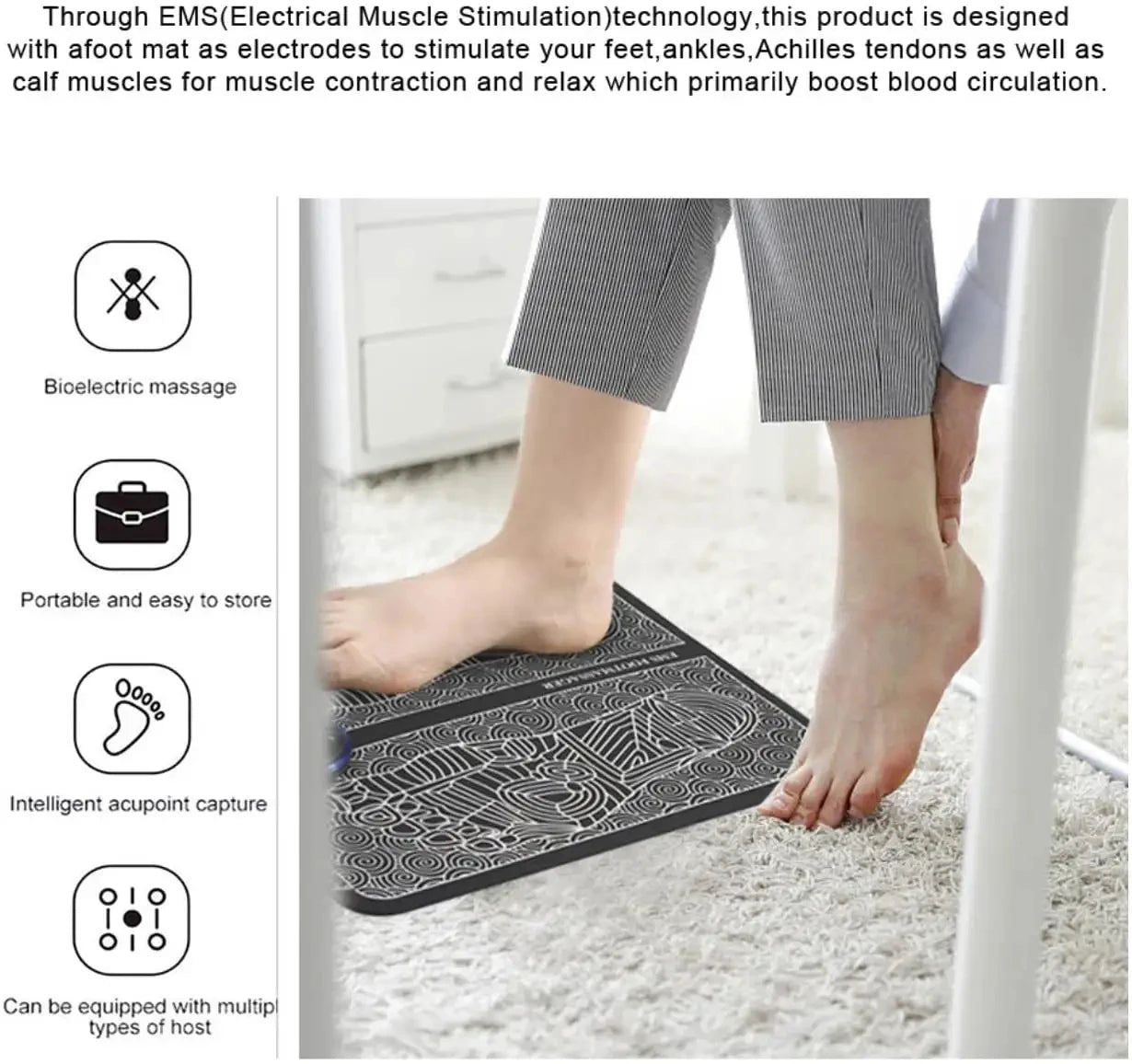 Electric Foot Massager Pad Muscle Massage Relaxation Trainer For Massage Fitness Outdoor Sport Home Family Relax