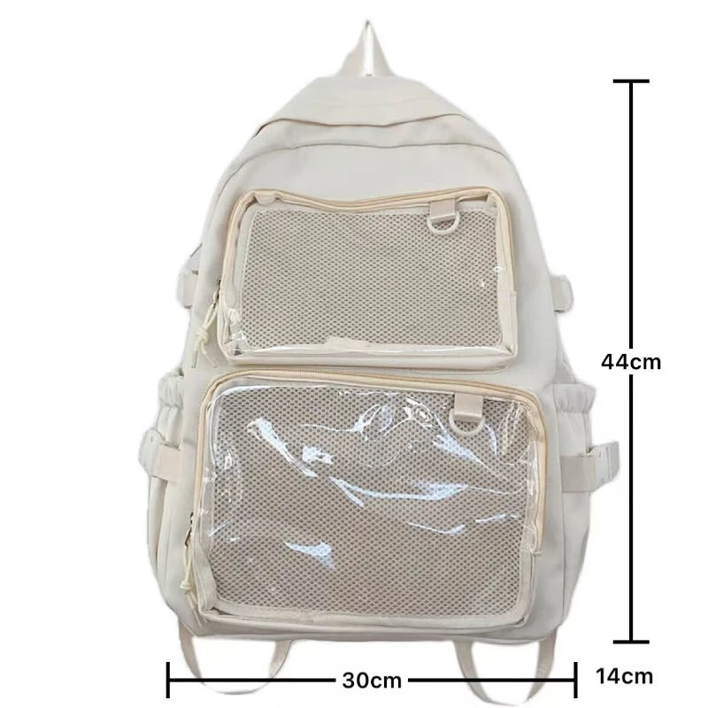 Japanese Style Transparent Ita Bag for Girls Comic Cons Large Capacity Women Backpack Fashion School Bags for College Student JK