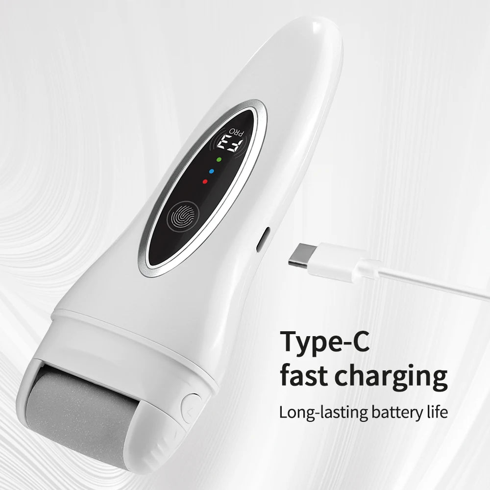 Electric Foot Grinder with Digital Display Rechargeable Callus Remover IPX4 Portable Foot File Heel Dead Skin Callu Removal Tool