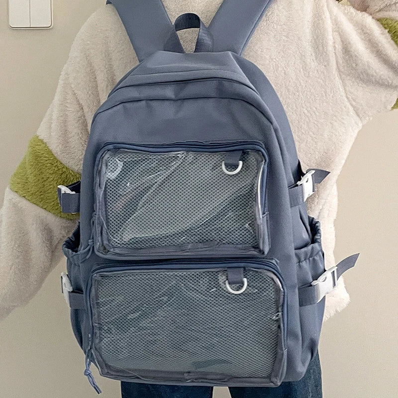 Japanese Style Transparent Ita Bag for Girls Comic Cons Large Capacity Women Backpack Fashion School Bags for College Student JK