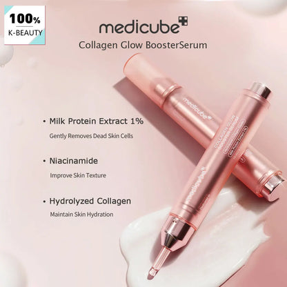 Medicube Collagen Glow Booster Serum 15ml,Smooth & Fast-Absorbing,Hydrating Feel,Provides Skin Moisture,K-Beauty,Korean Makeup
