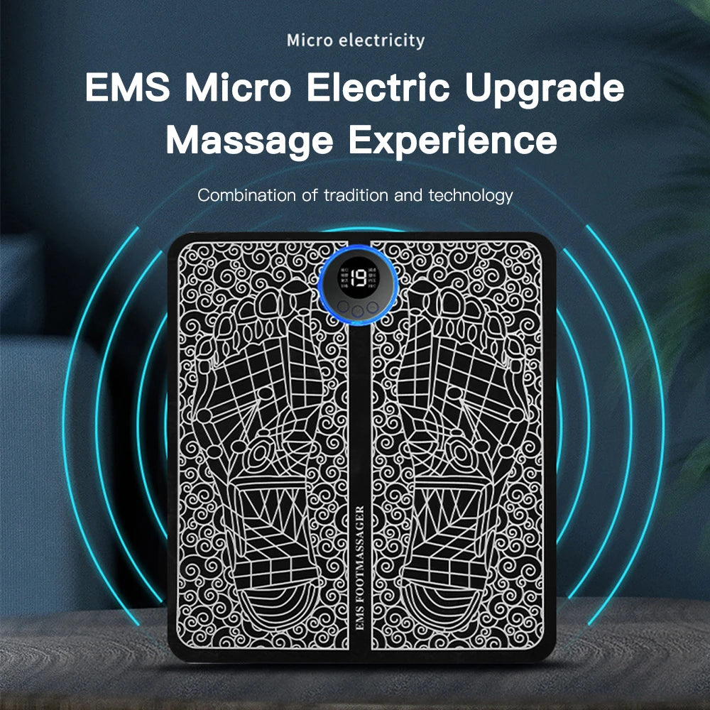 EMS Electric Foot Massager Pad | Acupoint Muscle Stimulator & Relaxation Mat