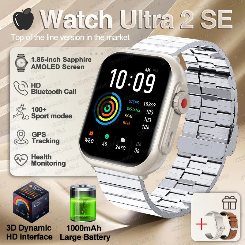 NEW Ultra 2 SE Men And Women 1000mAh AMOLED Heart Rate GPS Track 100+Sports HD call Smart Watch For IOS and Android